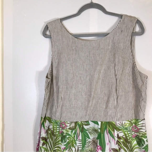 J. Jill Palms and Stripes Sleeveless Sheath Dress - Picture 4 of 13